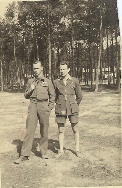 F.O. Frank Sorensen with Flt.Lt. Eric Foster at Stalag Luft III - June 1943 - Copy